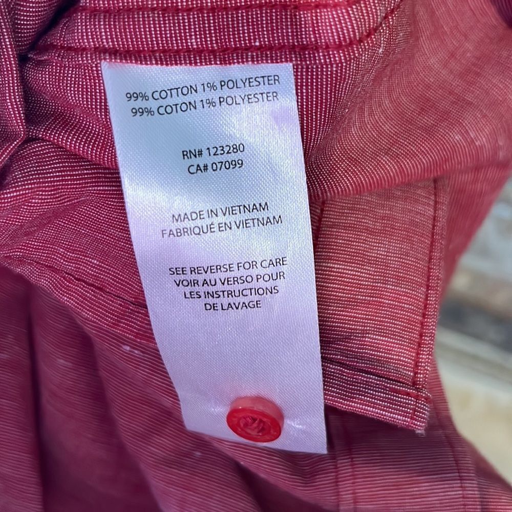 Travis Mathew Heather Red Stretch Cotton Short Sleeve Button Down Shirt - Picture 7 of 7